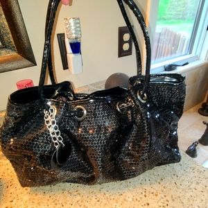 Sequined black purse